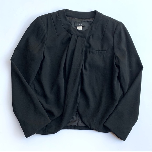 J. Crew Jackets & Blazers - ⭐️J. Crew Double Drape Justine Black Jacket Size 8